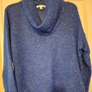 John Paul Richard Blue & Silver Cowl Neck Sweater